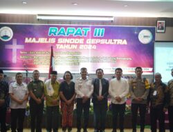 Jadi Tuan Rumah Rapat III Gep Sinode Sultra, Rasyid: Wujud Kontribusi Pemda Konsel Merajut Kebersamaan Umat Beragama