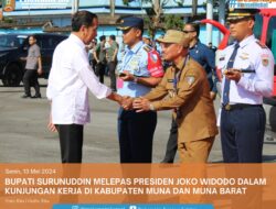 Bupati Surunuddin Sambut Hangat Presiden Jokowi saat Berangkat ke Muna dan Muna Barat