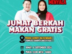 Program Jumat Berkah: Yudhi-Nirna Bagi Makanan Gratis untuk Warga Kendari